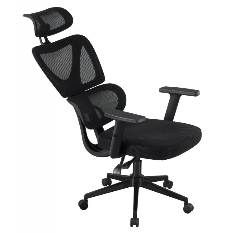 ΚΑΡΕΚΛΑ ΓΡΑΦΕΙΟΥ NOVAR HM1218.01 ΜΑΥΡO MESH--ΒΑΣΗ PP 51x49x121-129Υεκ