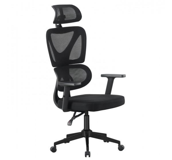 ΚΑΡΕΚΛΑ ΓΡΑΦΕΙΟΥ NOVAR HM1218.01 ΜΑΥΡO MESH--ΒΑΣΗ PP 51x49x121-129Υεκ