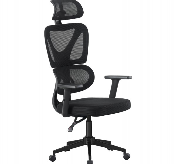 ΚΑΡΕΚΛΑ ΓΡΑΦΕΙΟΥ NOVAR HM1218.01 ΜΑΥΡO MESH--ΒΑΣΗ PP 51x49x121-129Υεκ