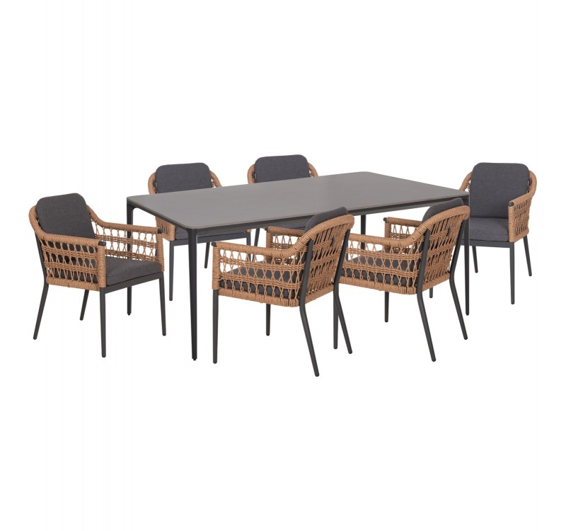 ΣΕΤ ΤΡΑΠΕΖΑΡΙΑΣ 7ΤΜΧ STAD HM10863.01 ΓΚΡΙ ΑΛΟΥΜΙΝΙΟ-SINTERED STONE TOP-OLEFIN