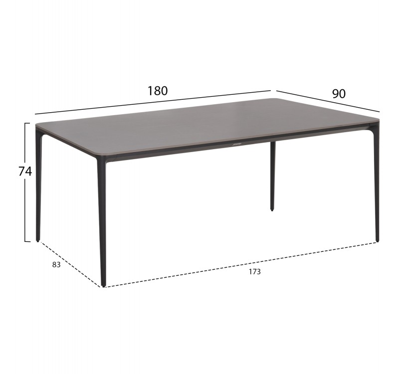 ΣΕΤ ΤΡΑΠΕΖΑΡΙΑΣ 7ΤΜΧ STAD HM10863.01 ΓΚΡΙ ΑΛΟΥΜΙΝΙΟ-SINTERED STONE TOP-OLEFIN