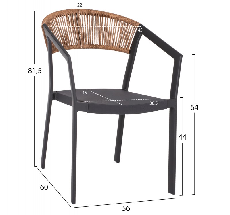 ΣΕΤ ΤΡΑΠΕΖΑΡΙΑΣ 5ΤΜΧ TABER HM10832.01 ΚΑΡΕΚΛΕΣ & ΤΡΑΠΕΖΙ ΑΛΟΥΜ.-POLYWOOD-ΓΚΡΙ