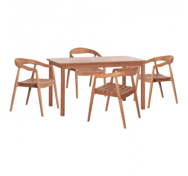 ΣΕΤ ΤΡΑΠΕΖΑΡΙΑΣ ΕΞ.ΧΩΡΟΥ 5ΤΜΧ EBENIZER HM10915 ΞΥΛΟ TEAK ΣΕ ΦΥΣΙΚΟ
