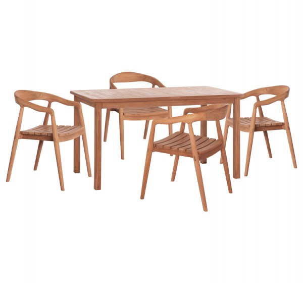 ΣΕΤ ΤΡΑΠΕΖΑΡΙΑΣ ΕΞ.ΧΩΡΟΥ 5ΤΜΧ EBENIZER HM10915 ΞΥΛΟ TEAK ΣΕ ΦΥΣΙΚΟ