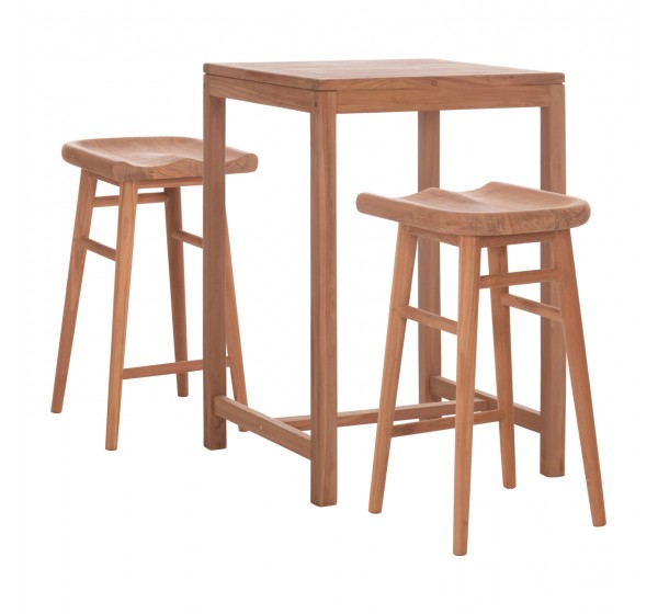 ΣΕΤ ΤΡΑΠΕΖΙ ΜΕ 2 ΣΚΑΜΠΟ ΜΠΑΡ BOLMAR HM10917 ΞΥΛΟ TEAK ΣΕ ΦΥΣΙΚΟ ΧΡΩΜΑ