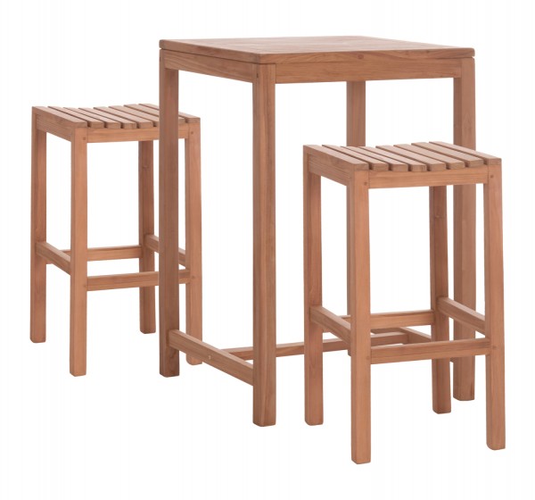 ΣΕΤ ΤΡΑΠΕΖΙ ΜΕ 2 ΣΚΑΜΠΟ ΜΠΑΡ PRESSCOT HM10918 ΞΥΛΟ TEAK ΣΕ ΦΥΣΙΚΟ ΧΡΩΜΑ