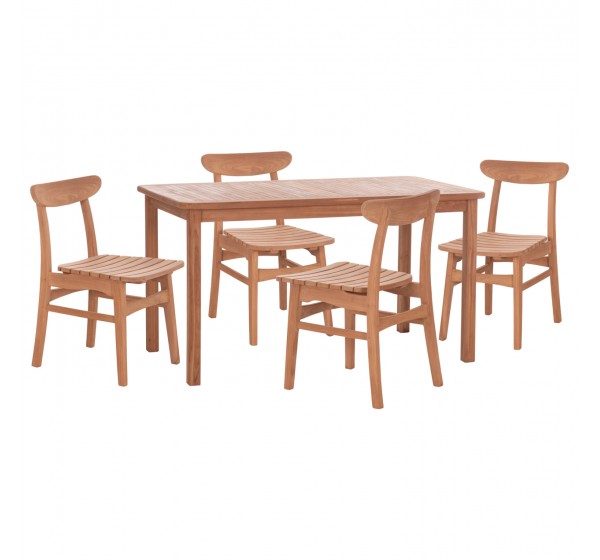 ΣΕΤ ΤΡΑΠΕΖΑΡΙΑΣ ΕΞ.ΧΩΡΟΥ 5ΤΜΧ ROBBIE ΗΜ10926 ΞΥΛΟ TEAK ΣΕ ΦΥΣΙΚΟ