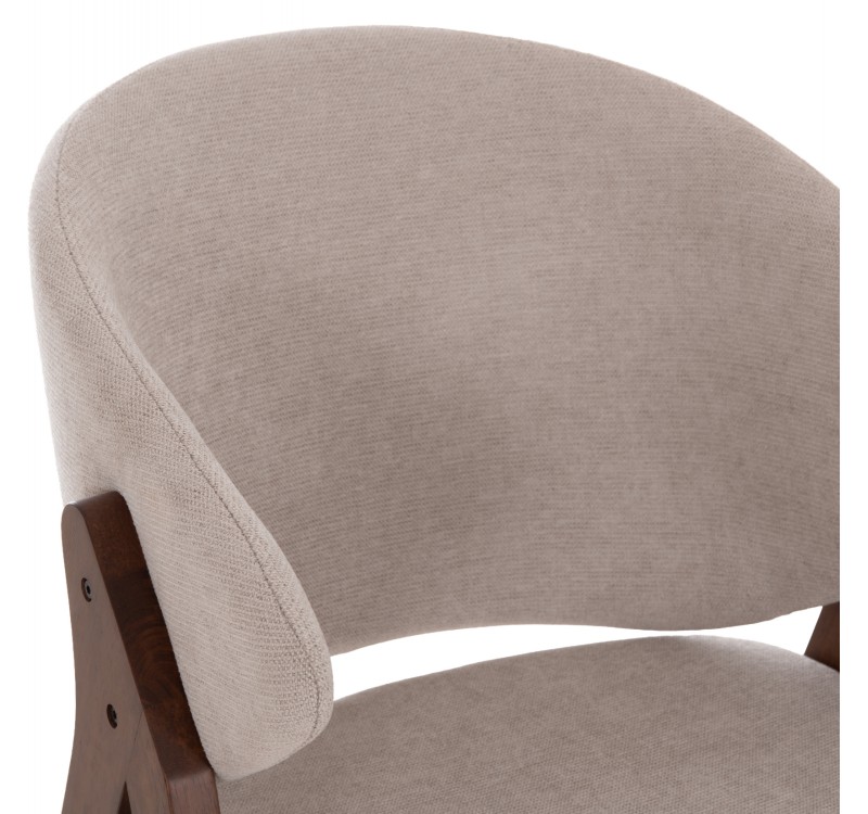 ΚΑΡΕΚΛΑ HANA HM9746.11 RUBBERWOOD ΣΕ ΜΑΥΡΟ ΧΡΩΜΑ-ΓΚΡΙ ΥΦΑΣΜΑ 55,5x60x85Yεκ.