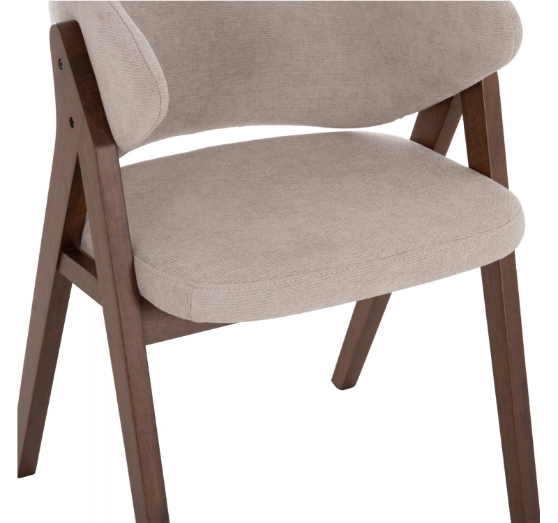 ΚΑΡΕΚΛΑ HANA HM9746.11 RUBBERWOOD ΣΕ ΜΑΥΡΟ ΧΡΩΜΑ-ΓΚΡΙ ΥΦΑΣΜΑ 55,5x60x85Yεκ.