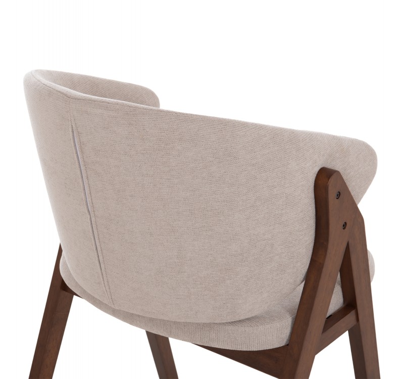 ΚΑΡΕΚΛΑ HANA HM9746.11 RUBBERWOOD ΣΕ ΜΑΥΡΟ ΧΡΩΜΑ-ΓΚΡΙ ΥΦΑΣΜΑ 55,5x60x85Yεκ.
