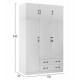 ΝΤΟΥΛΑΠΑ 3ΦΥΛΛΗ ΜΕ ΠΑΤΑΡΙ CARLY HM10891.05 ΜΕΛΑΜΙΝΗ ΣΕ ΛΕΥΚΟ 150X55Χ240Υεκ.
