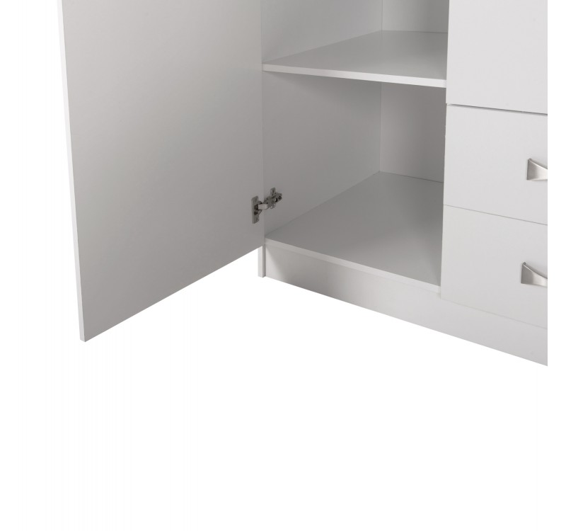 ΝΤΟΥΛΑΠΑ 3ΦΥΛΛΗ ΜΕ ΠΑΤΑΡΙ CARLY HM10891.05 ΜΕΛΑΜΙΝΗ ΣΕ ΛΕΥΚΟ 150X55Χ240Υεκ.