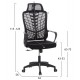 ΚΑΡΕΚΛΑ ΓΡΑΦΕΙΟΥ ELVAR HM1219.01 ΜΑΥΡO MESH--ΒΑΣΗ ΠΟΛΥΠΡΟΠΥΛΕΝΙΟΥ 63x56x125Υεκ