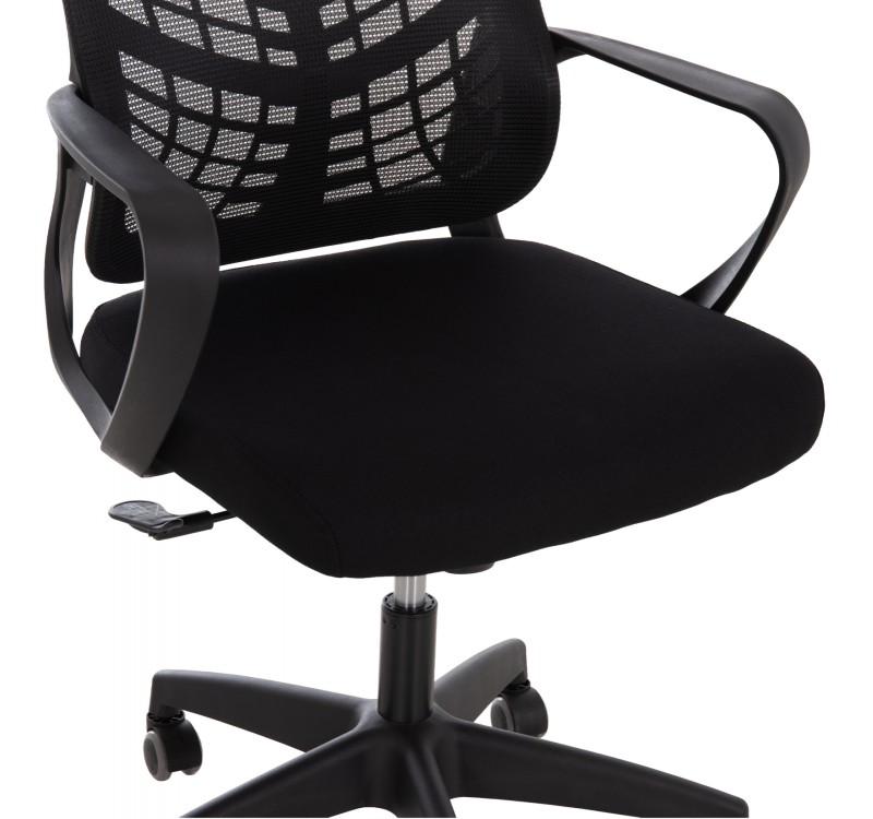 ΚΑΡΕΚΛΑ ΓΡΑΦΕΙΟΥ ELVAR HM1219.01 ΜΑΥΡO MESH--ΒΑΣΗ ΠΟΛΥΠΡΟΠΥΛΕΝΙΟΥ 63x56x125Υεκ