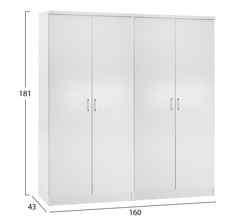 ΣΕΤ 2 ΝΤΟΥΛΑΠΕΣ 2ΦΥΛΛΕΣ JENNA HM11350.05 ΜΕΛΑΜΙΝΗ ΣΕ ΛΕΥΚΟ 160x43x181Υεκ