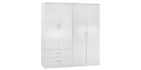 ΝΤΟΥΛΑΠΑ 4-ΦΥΛΛΗ ΜΕ 2 ΣΥΡΤΑΡΙΑ JENNA HM11351.05 ΜΕΛΑΜΙΝΗ ΣΕ ΛΕΥΚΟ 160x43x181Υ