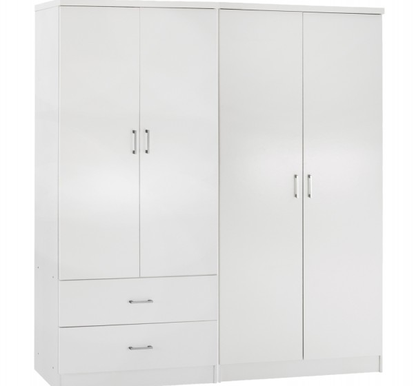 ΝΤΟΥΛΑΠΑ 4-ΦΥΛΛΗ ΜΕ 2 ΣΥΡΤΑΡΙΑ JENNA HM11351.05 ΜΕΛΑΜΙΝΗ ΣΕ ΛΕΥΚΟ 160x43x181Υ