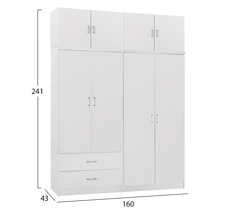 ΝΤΟΥΛΑΠΑ 4-ΦΥΛΛΗ ΜΕ ΠΑΤΑΡΙ & ΣΥΡΤΑΡΙΑ JENNA HM11355.05 ΜΕΛΑΜΙΝΗ ΣΕ ΛΕΥΚΟ 160x43x240Υεκ