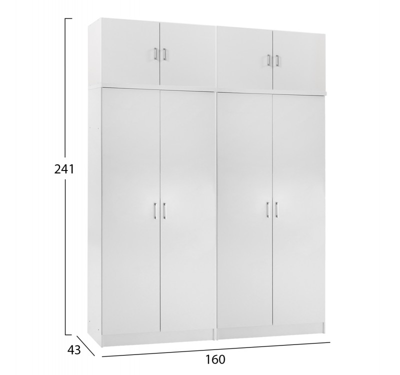 ΣΕΤ 2 ΝΤΟΥΛΑΠΕΣ 2ΦΥΛΛΕΣ ΜΕ ΠΑΤΑΡΙΑ JENNA HM11353.05 ΜΕΛΑΜΙΝΗ ΣΕ ΛΕΥΚΟ 160x43x240Υεκ