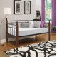 ΚΑΝΑΠΕΣ ΚΡΕΒΑΤΙ ΜΕ ΣΤΡΩΜΑ REVEN HM10755 ΜΕΤΑΛΛΟ & RUBBERWOOD ΣΕ DIRTY OAK--ΣΤΡΩΜΑ 90Χ190εκ