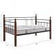 ΚΑΝΑΠΕΣ ΚΡΕΒΑΤΙ ΜΕ ΣΤΡΩΜΑ REVEN HM10755 ΜΕΤΑΛΛΟ & RUBBERWOOD ΣΕ DIRTY OAK--ΣΤΡΩΜΑ 90Χ190εκ
