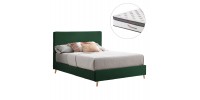 ΚΡΕΒΑΤΙ ΔΙΠΛΟ ΜΕ ΣΤΡΩΜΑ INDRA HM10810.13 ΚΥΠΑΡΙΣΣΙ ΒΕΛΟΥΔΟ--ΓΙΑ ΣΤΡΩΜΑ 160x200εκ