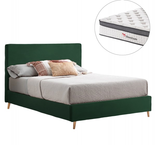 ΚΡΕΒΑΤΙ ΔΙΠΛΟ ΜΕ ΣΤΡΩΜΑ INDRA HM10810.13 ΚΥΠΑΡΙΣΣΙ ΒΕΛΟΥΔΟ--ΓΙΑ ΣΤΡΩΜΑ 160x200εκ