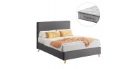 ΚΡΕΒΑΤΙ ΗΜΙΔΙΠΛΟ ΜΕ ΣΤΡΩΜΑ MAYLIN HM10758.10 ΓΚΡΙ ΥΦΑΣΜΑ--ΣΤΡΩΜΑ 120Χ200εκ