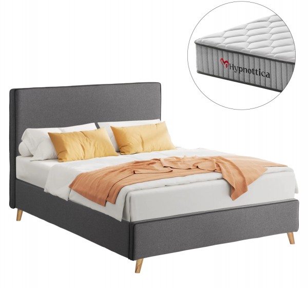 ΚΡΕΒΑΤΙ ΗΜΙΔΙΠΛΟ ΜΕ ΣΤΡΩΜΑ MAYLIN HM10758.10 ΓΚΡΙ ΥΦΑΣΜΑ--ΣΤΡΩΜΑ 120Χ200εκ