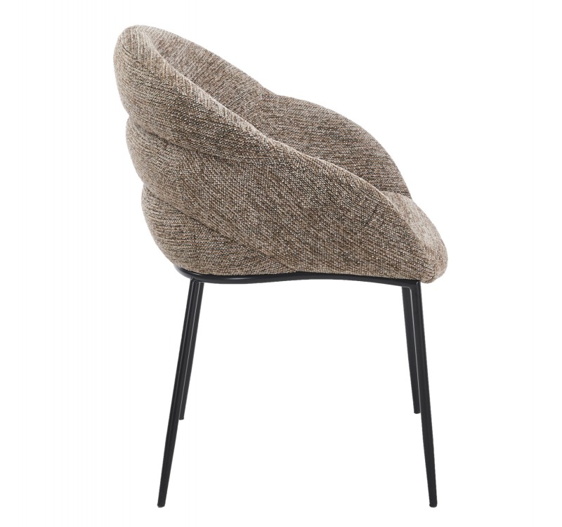 ΠΟΛΥΘΡΟΝΑ ΤΡΑΠΕΖΑΡΙΑΣ DRENNY HM18424.03 TAUPE ΥΦΑΣΜΑ-ΜΕΤΑΛ.ΜΑΥΡΑ ΠΟΔΙΑ 62x62x87Υεκ