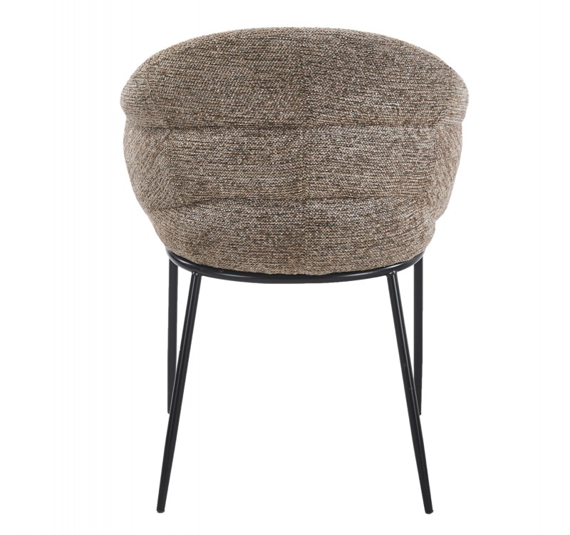 ΠΟΛΥΘΡΟΝΑ ΤΡΑΠΕΖΑΡΙΑΣ DRENNY HM18424.03 TAUPE ΥΦΑΣΜΑ-ΜΕΤΑΛ.ΜΑΥΡΑ ΠΟΔΙΑ 62x62x87Υεκ