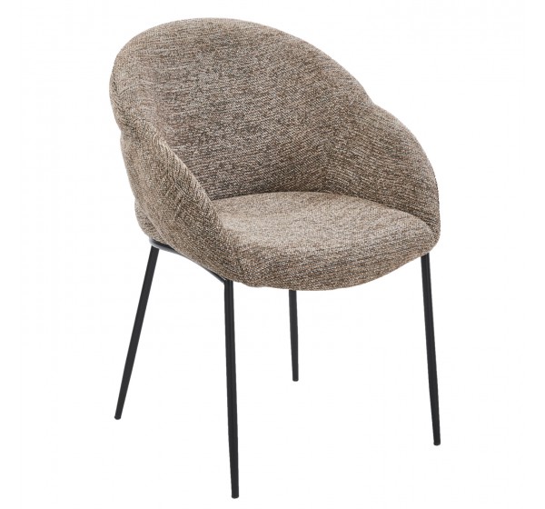 ΠΟΛΥΘΡΟΝΑ ΤΡΑΠΕΖΑΡΙΑΣ DRENNY HM18424.03 TAUPE ΥΦΑΣΜΑ-ΜΕΤΑΛ.ΜΑΥΡΑ ΠΟΔΙΑ 62x62x87Υεκ