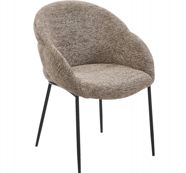 ΠΟΛΥΘΡΟΝΑ ΤΡΑΠΕΖΑΡΙΑΣ DRENNY HM18424.03 TAUPE ΥΦΑΣΜΑ-ΜΕΤΑΛ.ΜΑΥΡΑ ΠΟΔΙΑ 62x63x85Υεκ