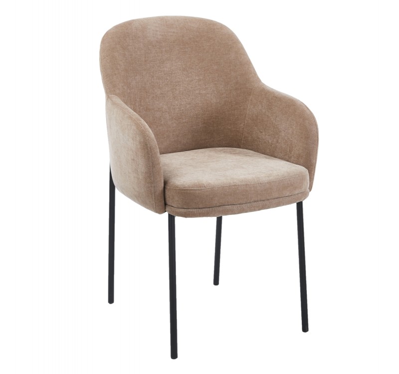 ΠΟΛΥΘΡΟΝΑ ΤΡΑΠΕΖΑΡΙΑΣ MANIDO HM18429.03 TAUPE ΥΦΑΣΜΑ-ΜΕΤΑΛ.ΜΑΥΡΑ ΠΟΔΙΑ 54x61x87Υεκ