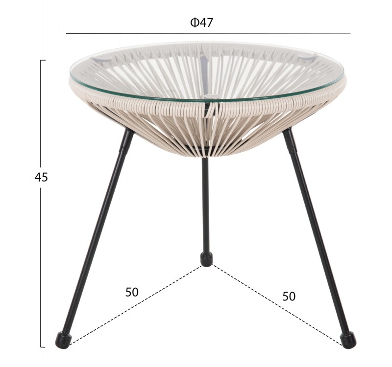 ΣΕΤ ΕΞΩΤΕΡΙΚΟΥ ΧΩΡΟΥ 3ΤΜΧ ACAPULCO HM11861.03 P.E.RATTAN ΕΚΡΟΥ-ΜΕΤΑΛΛΟ ΣΕ ΜΑΥΡΟ