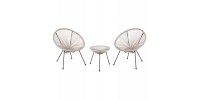 ΣΕΤ ΕΞΩΤΕΡΙΚΟΥ ΧΩΡΟΥ 3ΤΜΧ ACAPULCO HM11861.03 P.E.RATTAN ΕΚΡΟΥ-ΜΕΤΑΛΛΟ ΣΕ ΜΑΥΡΟ