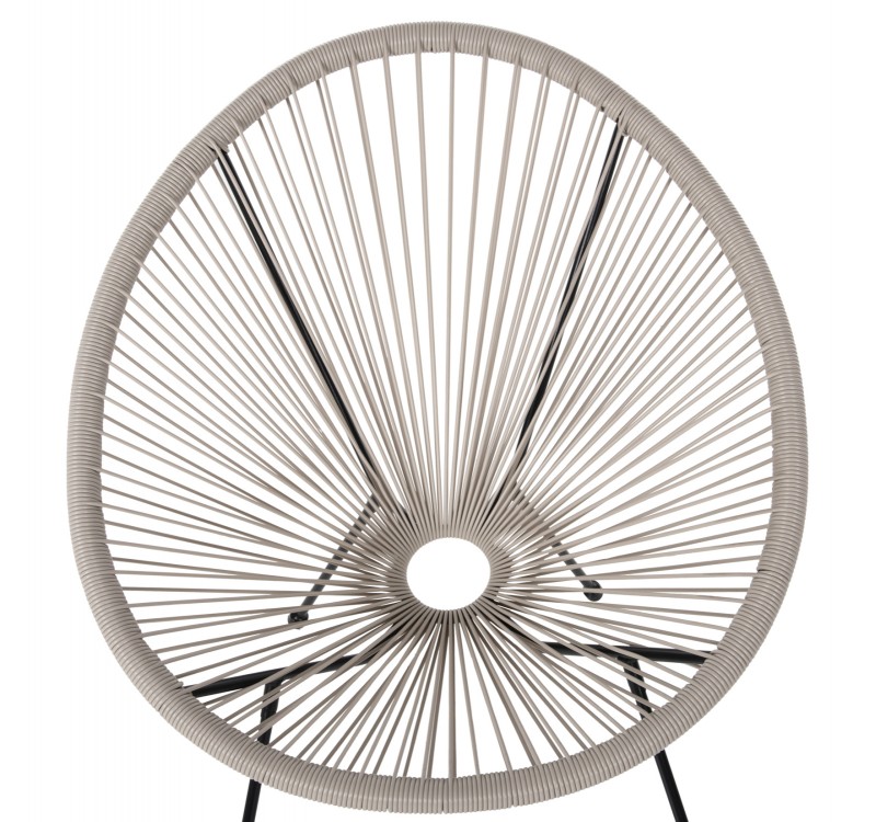 ΣΕΤ ΕΞΩΤΕΡΙΚΟΥ ΧΩΡΟΥ 3ΤΜΧ ACAPULCO HM11861.03 P.E.RATTAN ΕΚΡΟΥ-ΜΕΤΑΛΛΟ ΣΕ ΜΑΥΡΟ