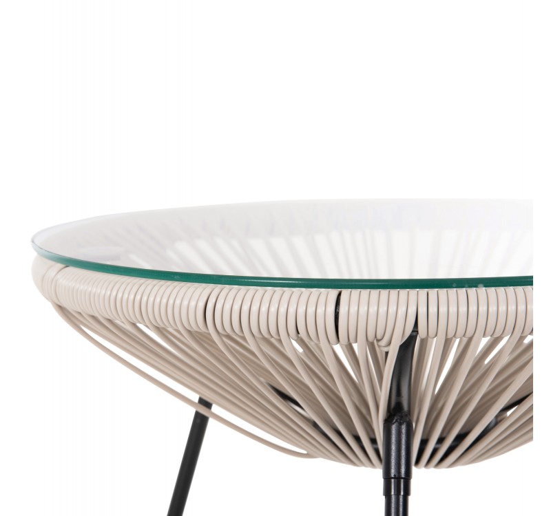 ΣΕΤ ΕΞΩΤΕΡΙΚΟΥ ΧΩΡΟΥ 3ΤΜΧ ACAPULCO HM11861.03 P.E.RATTAN ΕΚΡΟΥ-ΜΕΤΑΛΛΟ ΣΕ ΜΑΥΡΟ