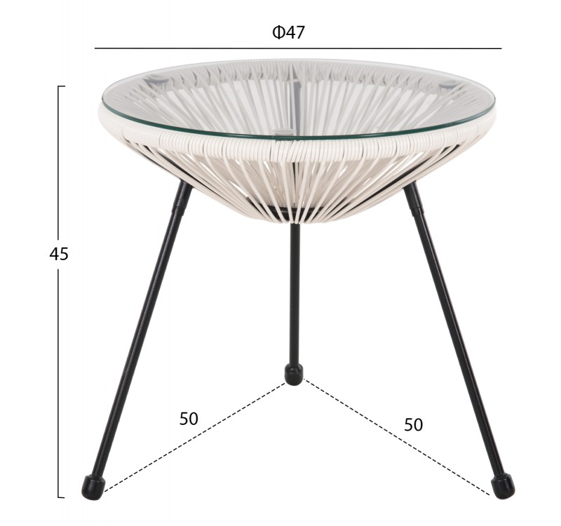 ΣΕΤ ΕΞΩΤΕΡΙΚΟΥ ΧΩΡΟΥ 3ΤΜΧ ACAPULCO HM11861.12 P.E.RATTAN ΛΕΥΚΟ-ΜΕΤΑΛΛΟ ΣΕ ΜΑΥΡΟ