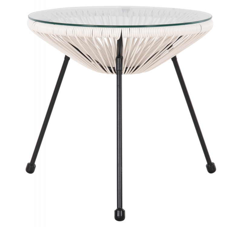 ΣΕΤ ΕΞΩΤΕΡΙΚΟΥ ΧΩΡΟΥ 3ΤΜΧ ACAPULCO HM11861.12 P.E.RATTAN ΛΕΥΚΟ-ΜΕΤΑΛΛΟ ΣΕ ΜΑΥΡΟ