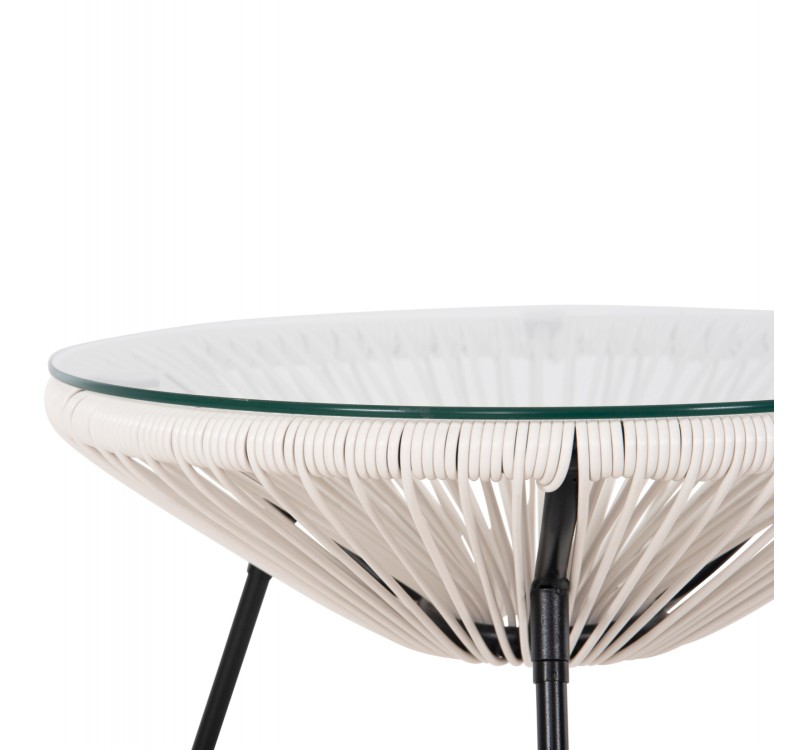 ΣΕΤ ΕΞΩΤΕΡΙΚΟΥ ΧΩΡΟΥ 3ΤΜΧ ACAPULCO HM11861.12 P.E.RATTAN ΛΕΥΚΟ-ΜΕΤΑΛΛΟ ΣΕ ΜΑΥΡΟ