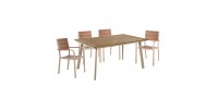 ΣΕΤ ΤΡΑΠΕΖΑΡΙΑΣ TABER HM10840.01 ΤΡΑΠΕΖΙ & 4 ΠΟΛΥΘΡΟΝΕΣ-ΑΛΟΥΜΙΝΙΟ & POLYWOOD-ΣΑΜΠΑΝΙ