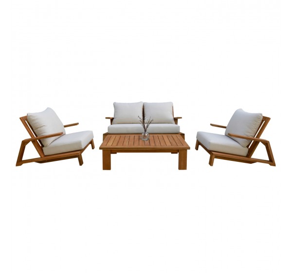 ΣΕΤ ΣΑΛΟΝΙ LOUNGE 4ΤΜΧ MIREX HM6521 ΞΥΛΟ ΑΚΑΚΙΑΣ--ΠΟΛΥΕΣΤΕΡΙΚΑ ΜΑΞΙΛΑΡΙΑ ΕΚΡΟΥ