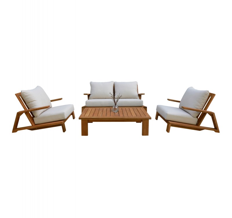 ΣΕΤ ΣΑΛΟΝΙ LOUNGE 4ΤΜΧ MIREX HM6521 ΞΥΛΟ ΑΚΑΚΙΑΣ--ΠΟΛΥΕΣΤΕΡΙΚΑ ΜΑΞΙΛΑΡΙΑ ΕΚΡΟΥ