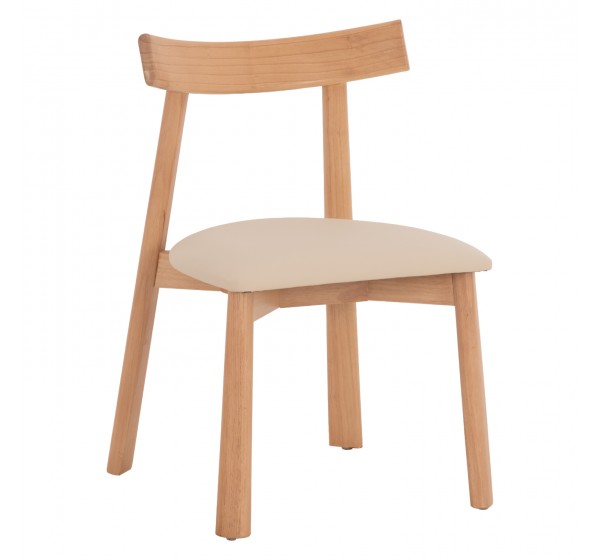 KΑΡΕΚΛΑ ΤΡΑΠΕΖΑΡΙΑΣ OSORIO HM18335.11 RUBBERWOOD ΦΥΣΙΚΟ-ΕΚΡΟΥ PU 51x55x74Υεκ