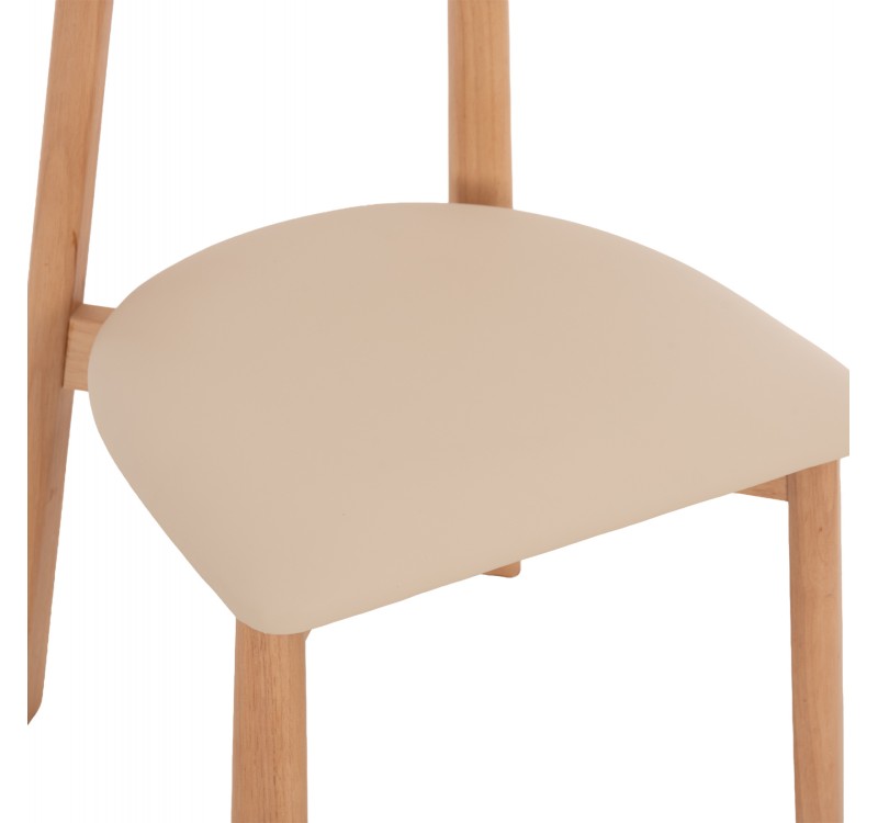 KΑΡΕΚΛΑ ΤΡΑΠΕΖΑΡΙΑΣ OSORIO HM18335.11 RUBBERWOOD ΦΥΣΙΚΟ-ΕΚΡΟΥ PU 51x55x74Υεκ