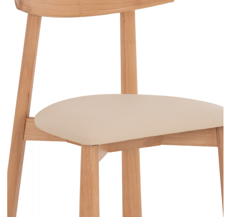 KΑΡΕΚΛΑ ΤΡΑΠΕΖΑΡΙΑΣ OSORIO HM18335.11 RUBBERWOOD ΦΥΣΙΚΟ-ΕΚΡΟΥ PU 51x55x74Υεκ