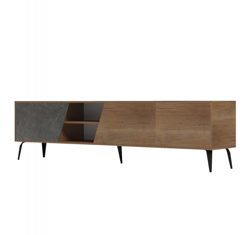 ΕΠΙΠΛΟ ΤΗΛΕΟΡΑΣΗΣ CATERRA HM18374.14 ΜΕΛΑΜΙΝΗ ΦΥΣΙΚΟ-MOORE STONE 180Χ35.5Χ48Υεκ.