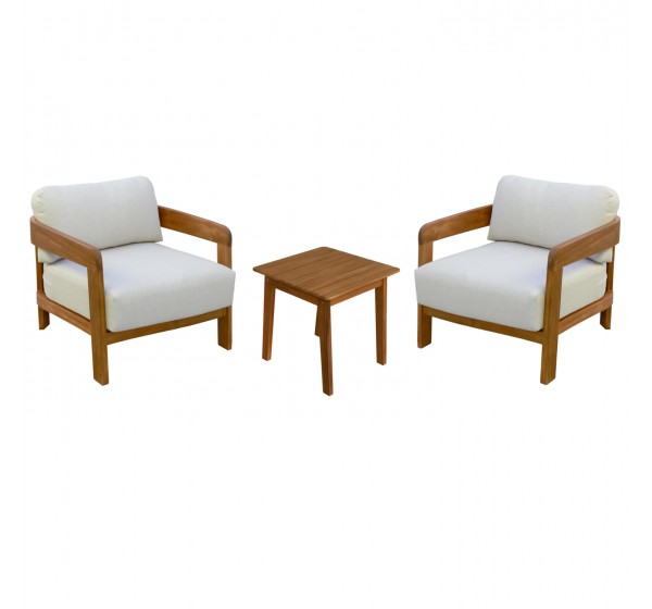 LOUNGE ΣΕΤ SOLARA HM10892 ΤΡΑΠΕΖΑΚΙ & 2 ΠΟΛΥΘΡΟΝΕΣ--ΞΥΛΟ ΑΚΑΚΙΑΣ--ΕΚΡΟΥ ΜΑΞΙΛΑΡΙΑ