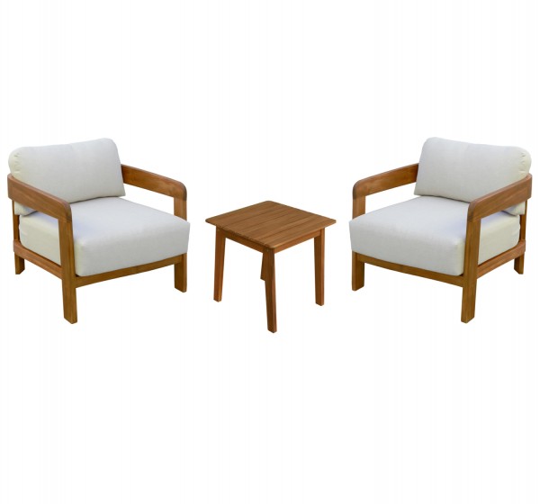 LOUNGE ΣΕΤ SOLARA HM10892 ΤΡΑΠΕΖΑΚΙ & 2 ΠΟΛΥΘΡΟΝΕΣ--ΞΥΛΟ ΑΚΑΚΙΑΣ--ΕΚΡΟΥ ΜΑΞΙΛΑΡΙΑ